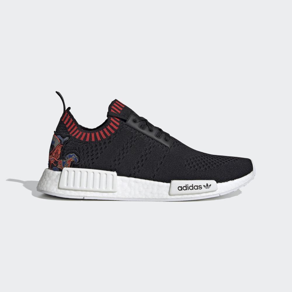 Adidas Men's NMD_R1 Primeknit Originals Shoes Black/Red Ireland EH2238